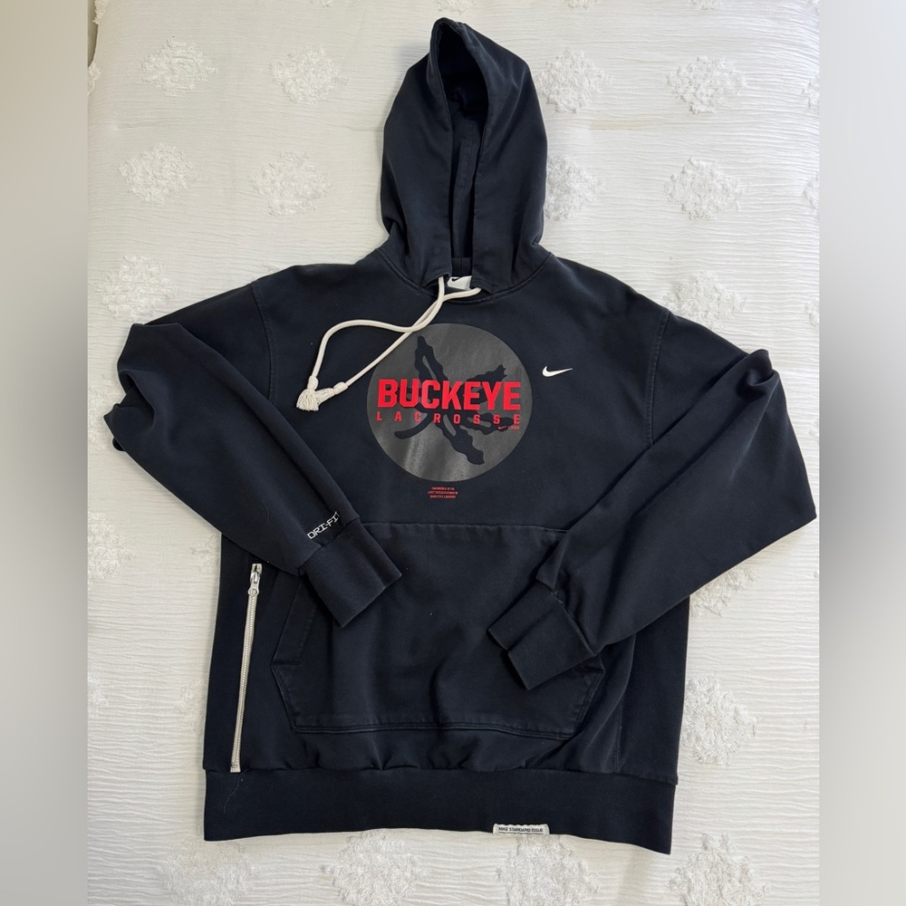Nike Mens Standard Issue Black Buckeye Lacrosse Hoodie